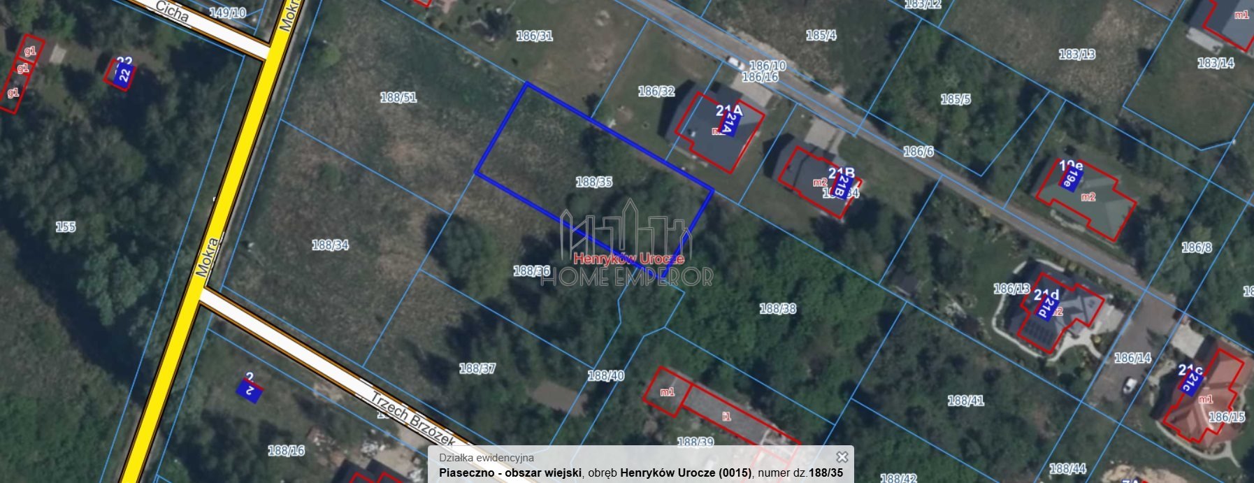 Działka budowlana na sprzedaż Henryków-Urocze, Trzech Brzózek  1 100m2 Foto 4