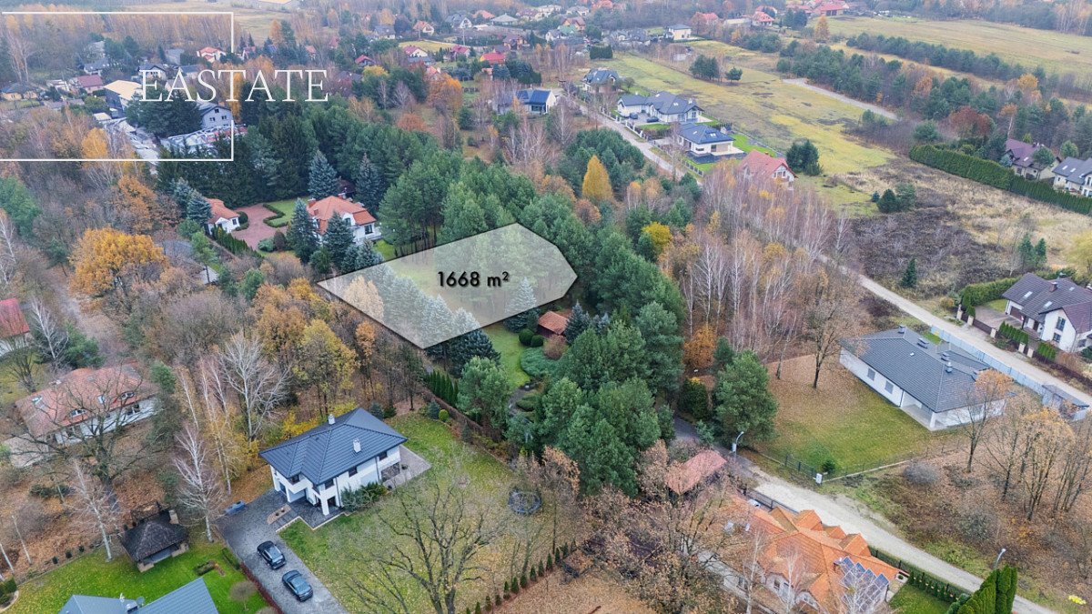 Działka w prestiżowej okolicy z lasem, media, prywatny wjazd Wiktorów, Leśna  1 668m2 Foto 1