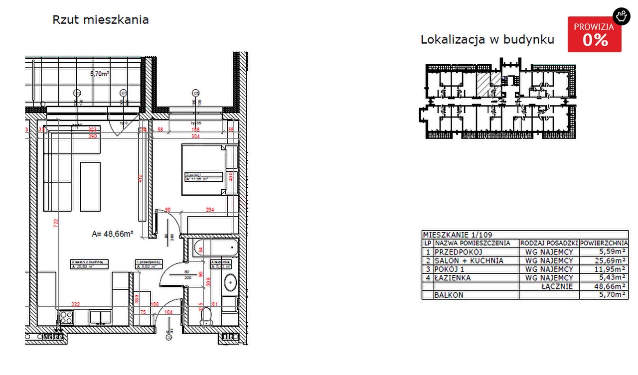 Mieszkanie dwupokojowe na sprzedaż Opole, Malinka  49m2 Foto 6