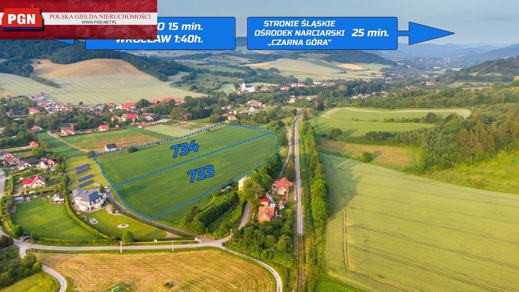 Sprzedam malowniczą działkę 56 tys. m² z mediami i możliwością zabudowy Kłodzko  56 322m2 Foto 1