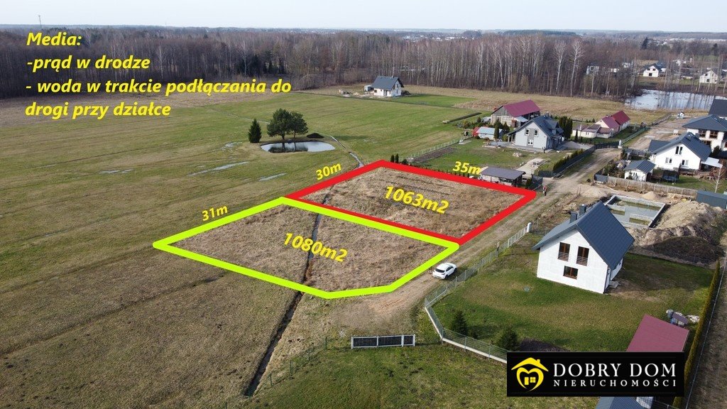 Działka pod dom 1080 m² - media w drodze, cicha okolica Protasy  1 080m2 Foto 1
