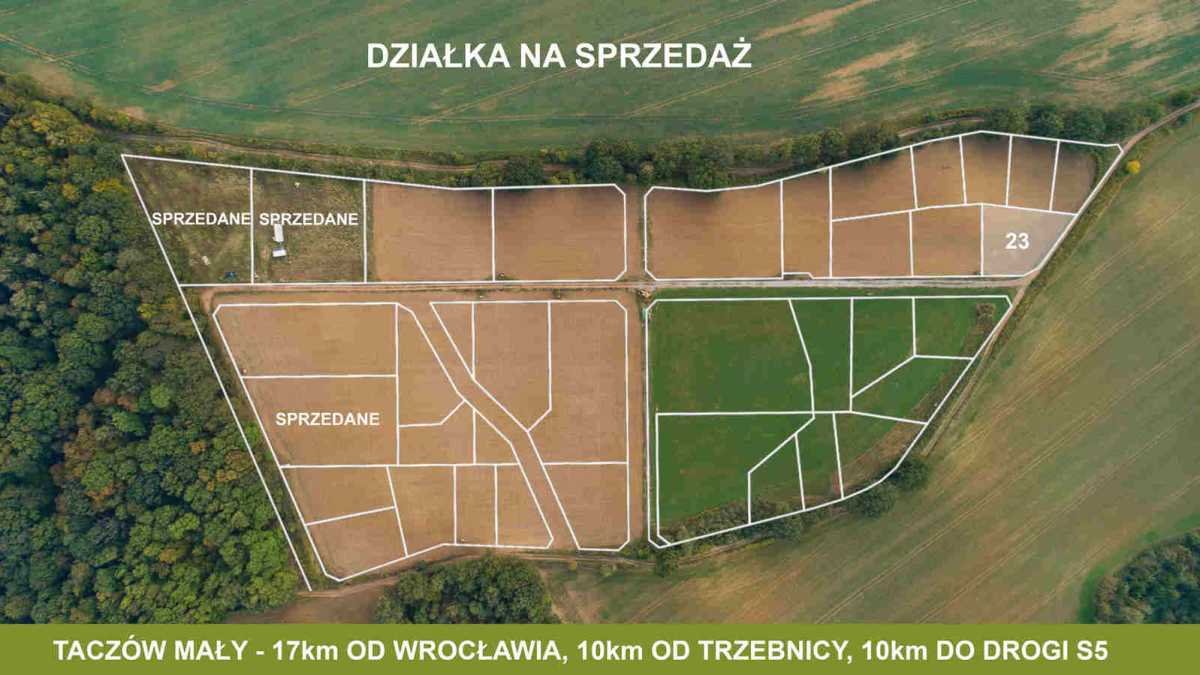 Działka budowlana na sprzedaż Trzebnica, Taczów Mały  1 201m2 Foto 2