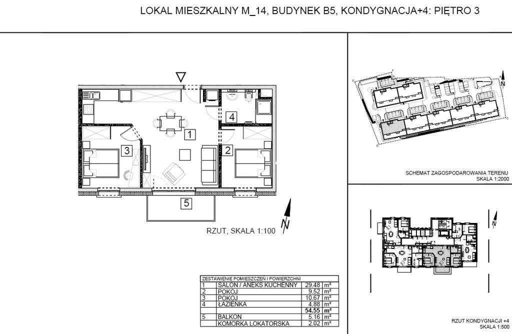 Mieszkanie trzypokojowe na sprzedaż Rzeszów, Wilkowyja  55m2 Foto 4