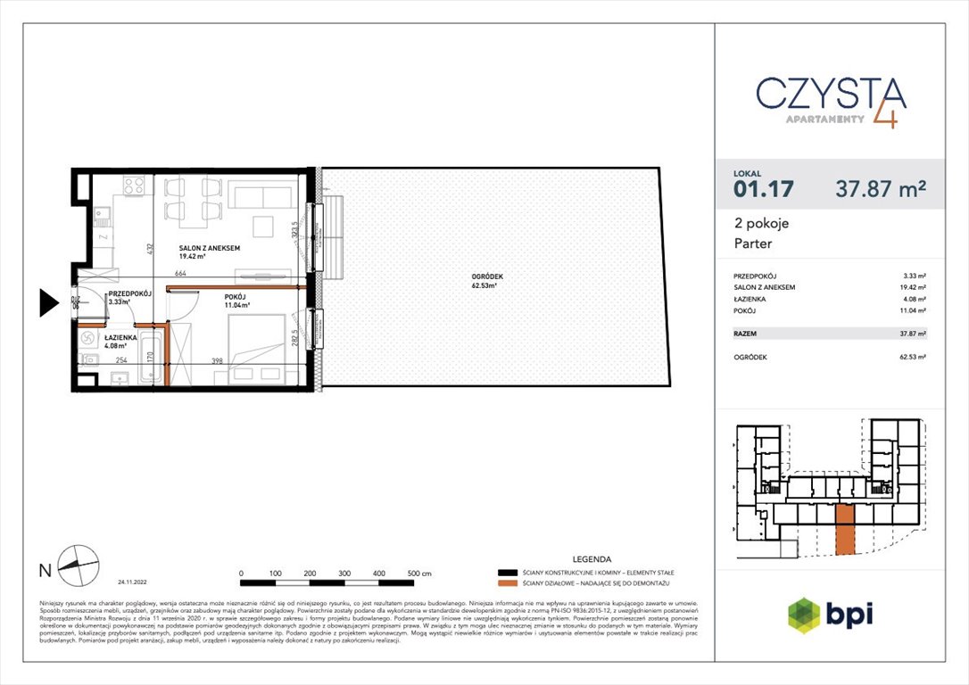 Mieszkanie dwupokojowe na sprzedaż Wrocław, Stare Miasto, Czysta  38m2 Foto 1