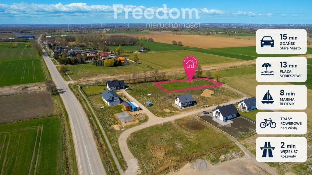 Duża działka 1878 m² w Koszwałach, blisko Gdańska - polecam! Koszwały  1 878m2 Foto 1