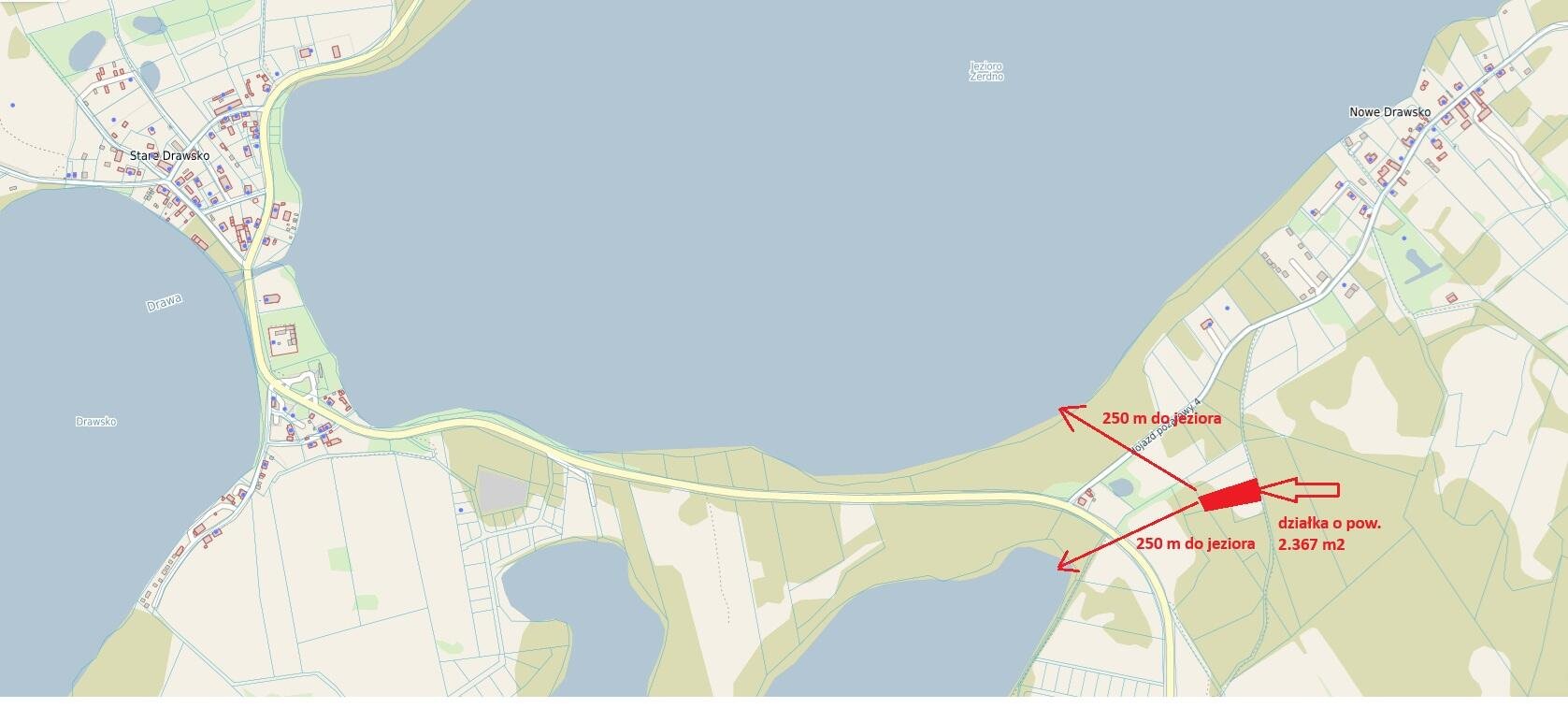 Działka 2367 m2 pod zabudowę, blisko jezior, media dostępne Nowe Drawsko  2 367m2 Foto 1