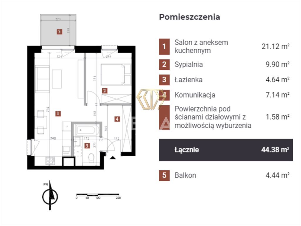 Mieszkanie dwupokojowe na sprzedaż Dąbrowa Górnicza, Przemysłowa  44m2 Foto 4