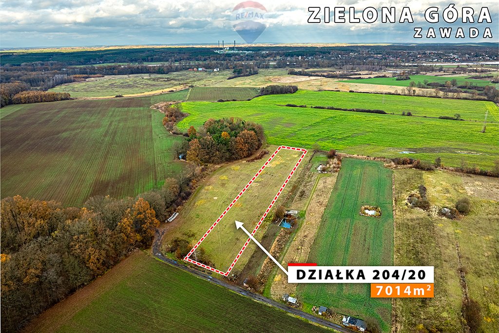 Działka rolna na sprzedaż Zielona Góra, Zawada  7 014m2 Foto 1