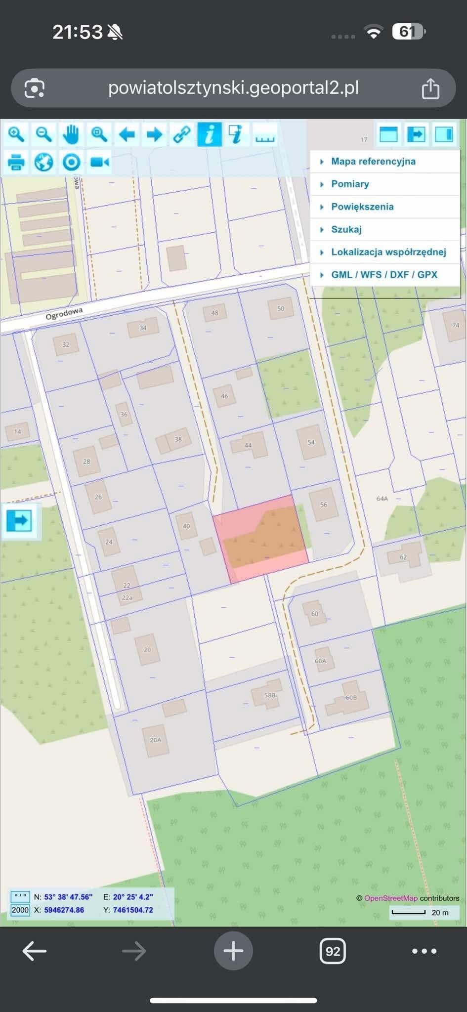 Działka budowlana na sprzedaż Stawiguda, Ogrodowa  2 140m2 Foto 1
