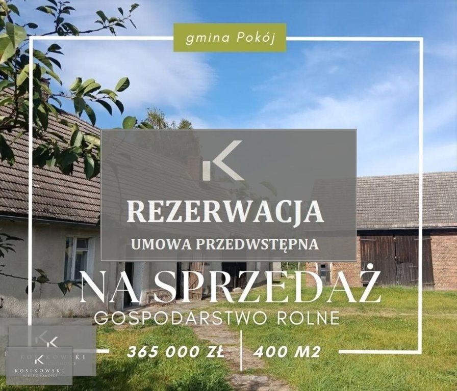 Polecam gospodarstwo rolne 400 m² z dużą działką 3,76 ha w Namysłowie Namysłów, gmina Pokój  400m2 Foto 1