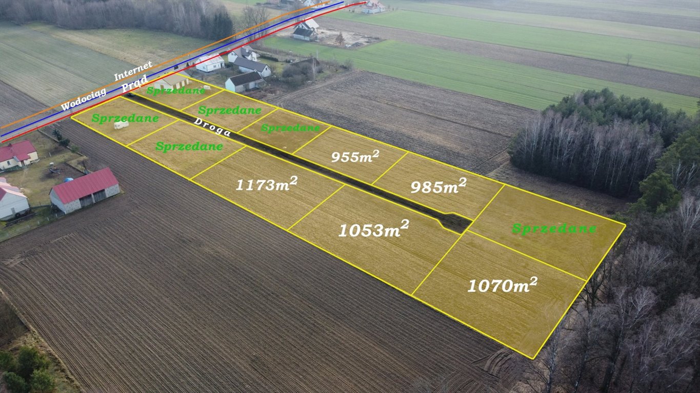 Działka budowlana 1070 m² z dostępem do mediów i lasem Kowalewko, Szyjki  1 070m2 Foto 1
