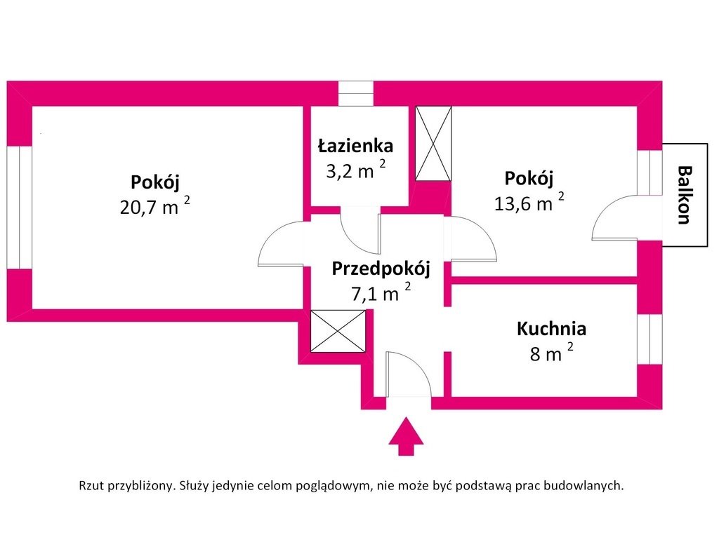 Mieszkanie dwupokojowe na sprzedaż Kraków, Nowa Huta, os. Kolorowe  52m2 Foto 5