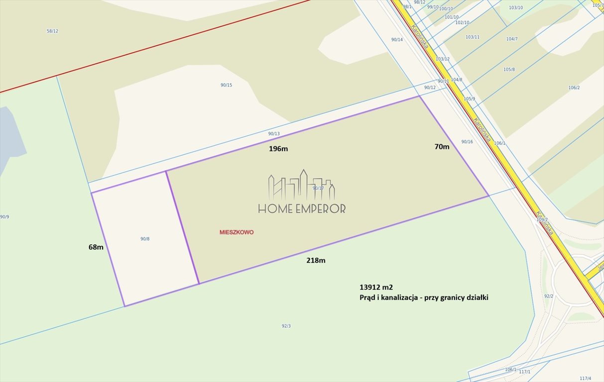 Polecam działkę 13 912 m² w Mieszkowie z dostępem do mediów Mieszkowo, Karolińska  13 912m2 Foto 1