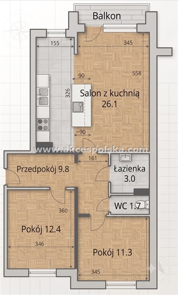 Na sprzedaż przestronne 3-pokojowe mieszkanie 68 m² z balkonem w Warszawie Warszawa, Bemowo, Blatona  69m2 Foto 1