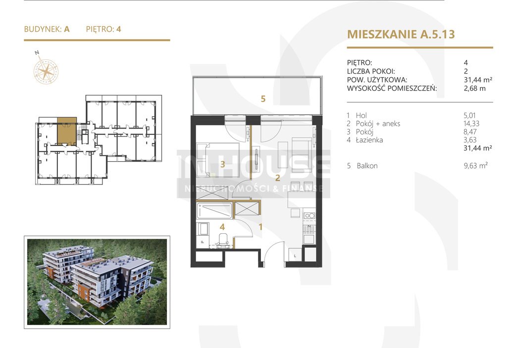 Mieszkanie dwupokojowe na sprzedaż Międzyzdroje, Gryfa Pomorskiego  31m2 Foto 5