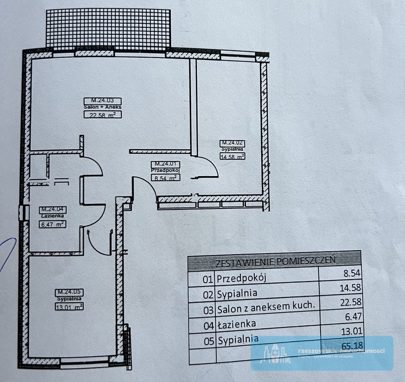 Mieszkanie trzypokojowe na sprzedaż Rzeszów, kard. Karola Wojtyły  65m2 Foto 10