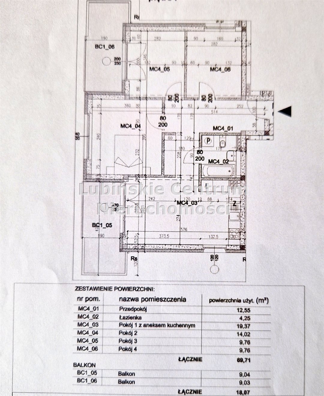 Mieszkanie czteropokojowe  na sprzedaż Lubin, Przylesie  69m2 Foto 2