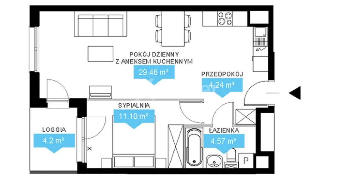 Mieszkanie dwupokojowe na sprzedaż Poznań, Jeżyce  49m2 Foto 2