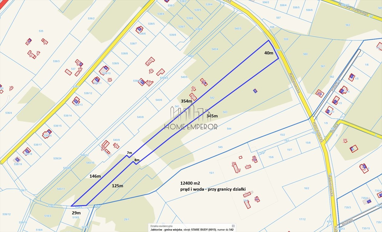 Działka 12 400 m² z mediami, w okolicy zabudowa Stare Budy, Radziejowicka  12 400m2 Foto 1