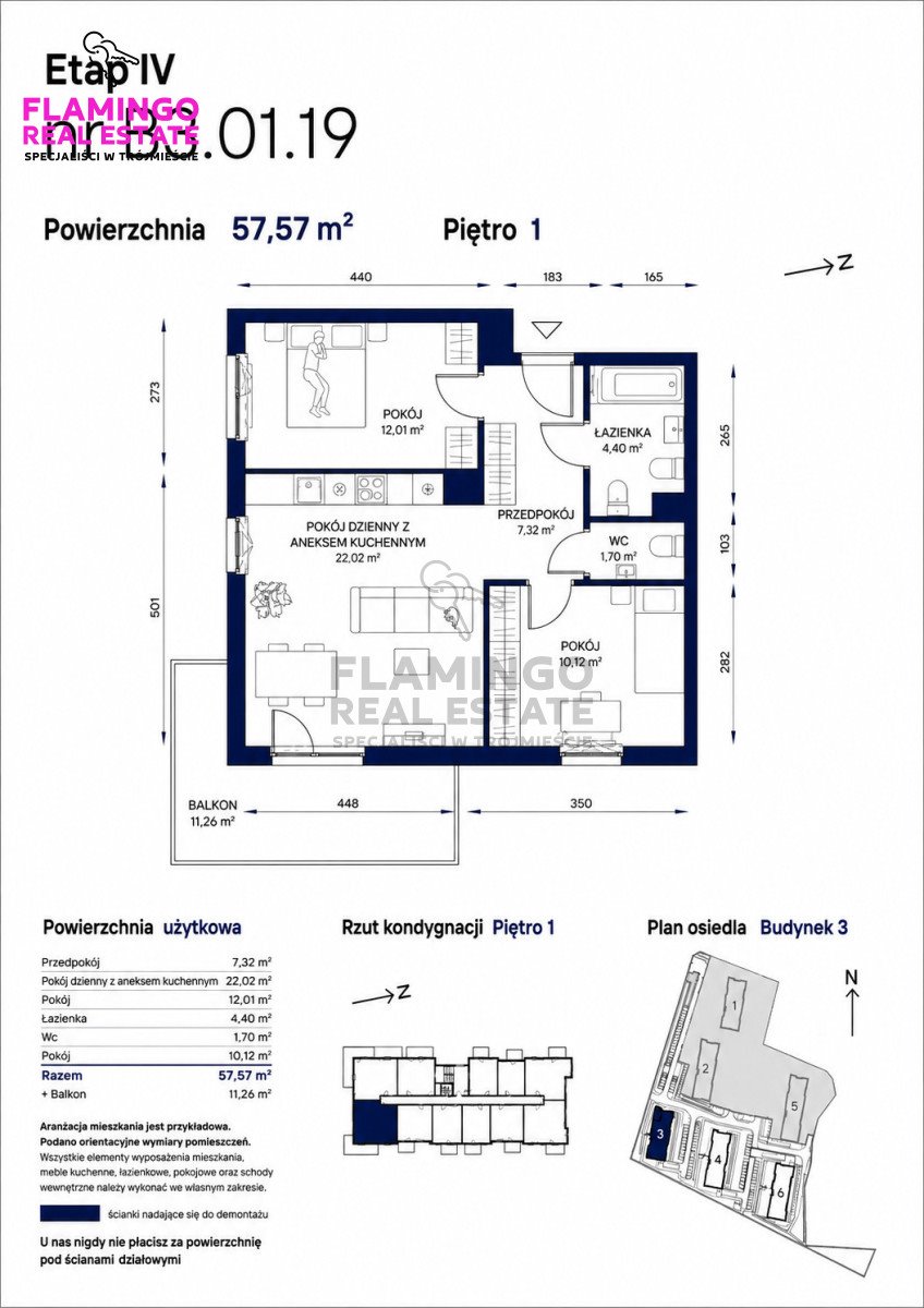 Na sprzedaż przestronne 3-pokojowe mieszkanie 58 m² w Gdańsku Gdańsk, Orunia Południe  58m2 Foto 1