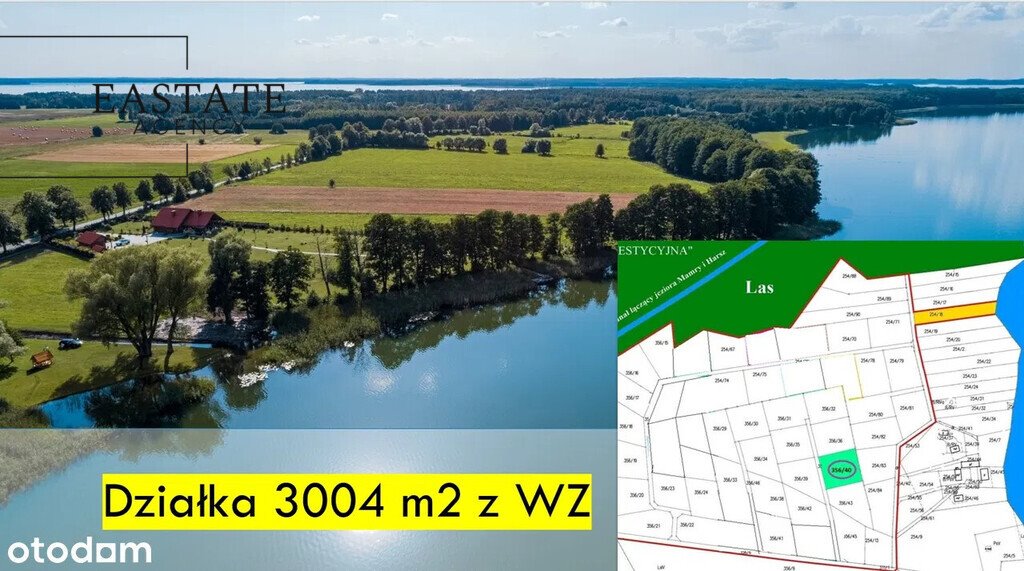 Polecam działkę 3004 m² z warunkami zabudowy nad jeziorem Harsz Harsz  3 004m2 Foto 1