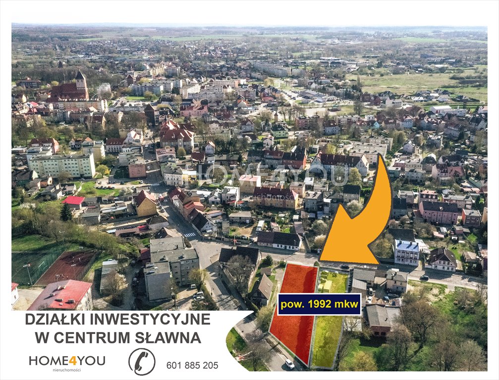 Działka inwestycyjna na sprzedaż Sławno, ul. Jagiełły  1 992m2 Foto 1