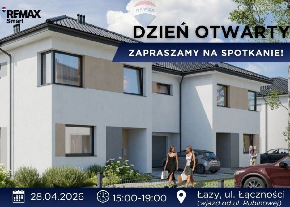 Nowoczesny dom bliźniak z ogrodem i tarasem w Łazach Łazy, Łączności  154m2 Foto 1