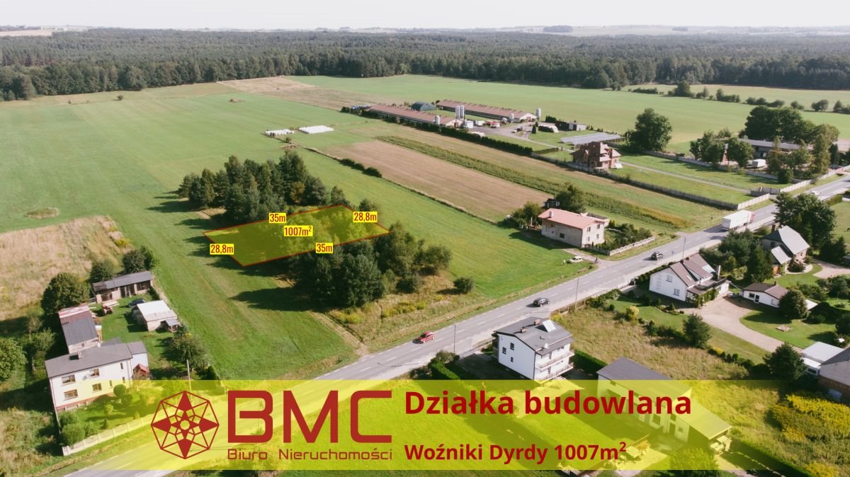 Działka budowlana na sprzedaż Woźniki, Dyrdy, Asfaltowa  1 007m2 Foto 1