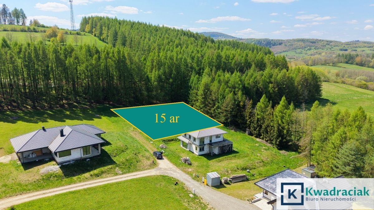 Działka 15 arów z widokiem, MPZP, asfalt, las - polecam Rymanów  1 500m2 Foto 1