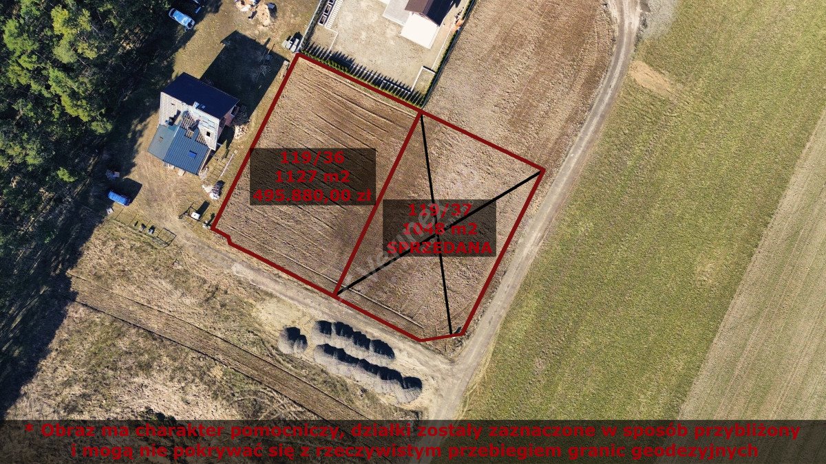 Działka budowlana 1127 m² w Sapowicach z mediami i lasem Sapowice  1 127m2 Foto 1
