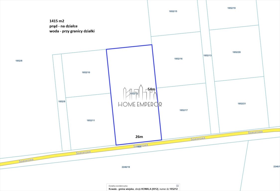 Na sprzedaż działka 1415 m² z mediami i potencjałem zabudowy Kowala-Stępocina, Spacerowa  1 415m2 Foto 1
