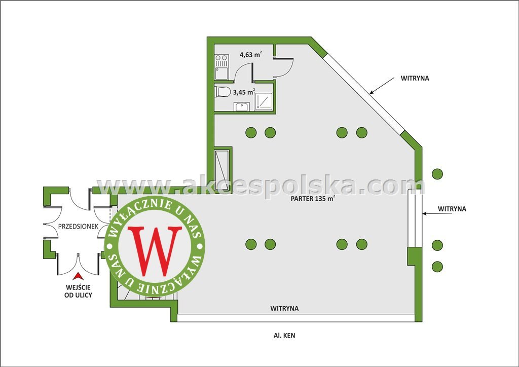 Lokal 246 m² przy głównej ulicy Ursynowa - zapraszam Warszawa, Ursynów, Stokłosy, al. Komisji Edukacji Narodowej  246m2 Foto 1