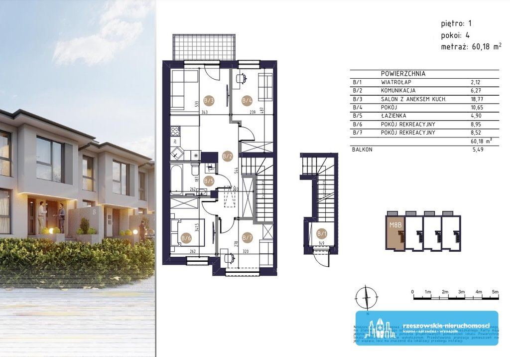 Mieszkanie czteropokojowe  na sprzedaż Rzeszów, Krakowska  60m2 Foto 10