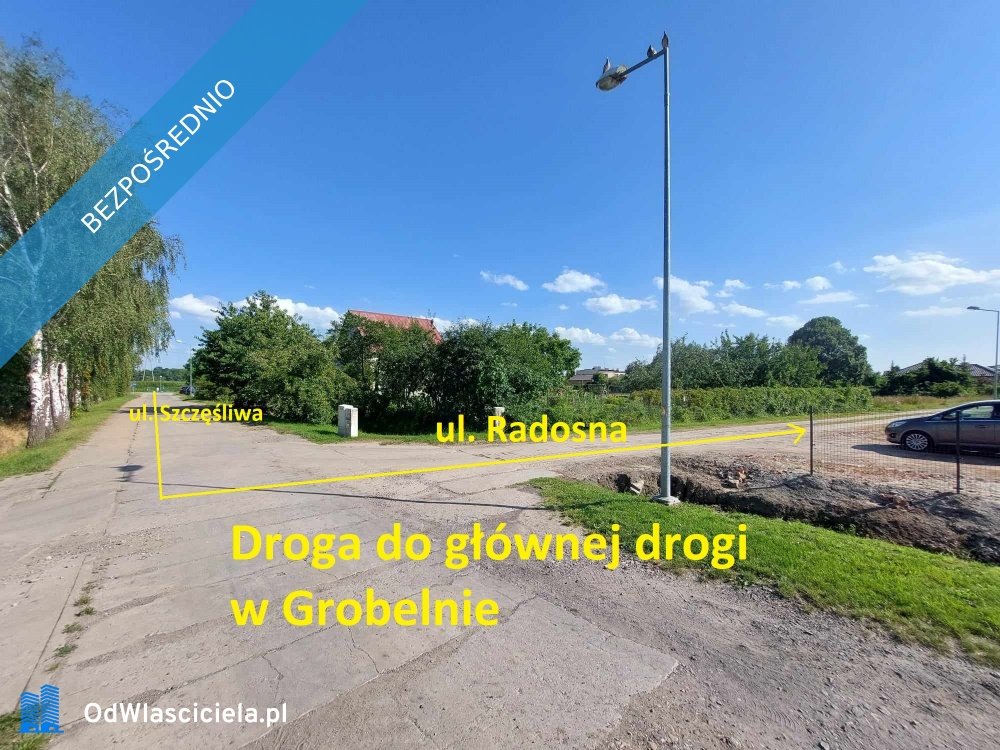 Działka budowlana na sprzedaż Malbork, Grobelno  1 100m2 Foto 5