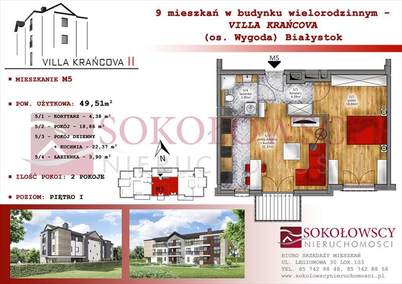 Mieszkanie dwupokojowe na sprzedaż Białystok, Wygoda, Krańcowa 49m2 Foto 1 Mieszkanie dwupokojowe na sprzedaż Białystok, Wygoda, Krańcowa 49m2 Foto 1