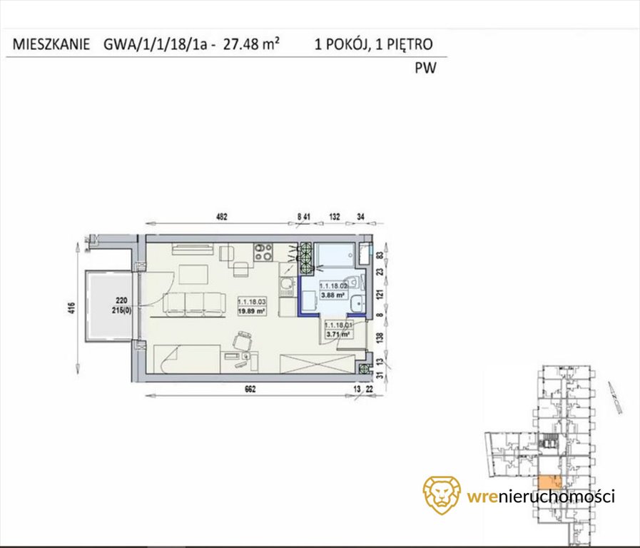 Kawalerka na sprzedaż Wrocław, Stare Miasto  27m2 Foto 4