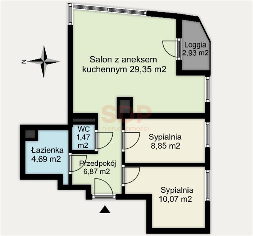 Mieszkanie trzypokojowe na sprzedaż Wrocław, Śródmieście, Kleczków, Wybrzeże Conrada - Korzeniowskiego  61m2 Foto 3