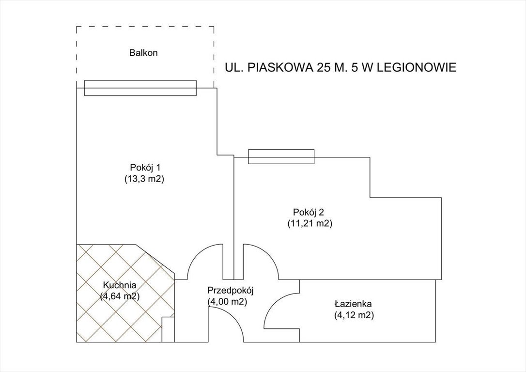Mieszkanie dwupokojowe na wynajem Legionowo, Piaskowa  37m2 Foto 1