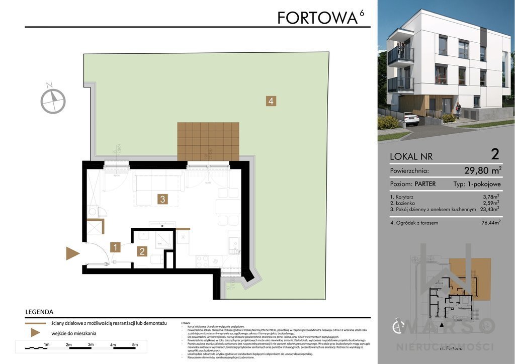 Kawalerka na sprzedaż Warszawa, Bielany, Fortowa  30m2 Foto 4