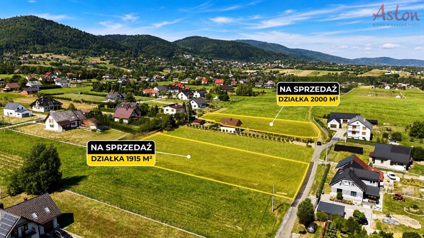 Działka 2000 m² z widokiem na Skrzyczne i mediami. Lipowa  2 000m2 Foto 1