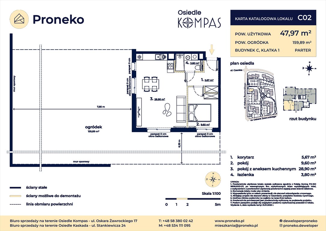 Zapraszam do mieszkania 48 m² w Gdańsku Orunia Gdańsk, Orunia, Osiedle Kompas, Oskara Żawrockiego 17  48m2 Foto 1