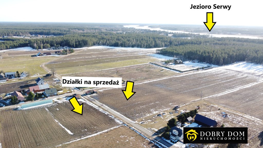 Działka nad jeziorem Serwy, 1001 m², dostęp do wody Macharce  1 001m2 Foto 1