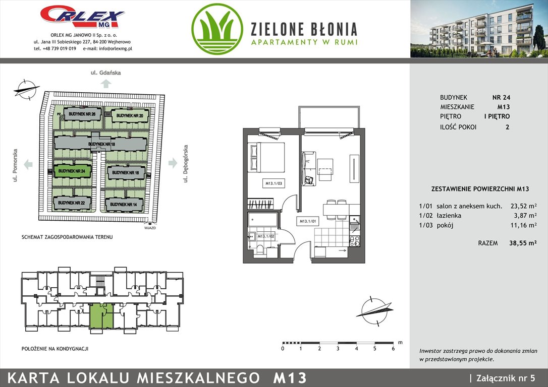 Mieszkanie dwupokojowe na sprzedaż Rumia, Janowo, Spacerowa 24  39m2 Foto 1