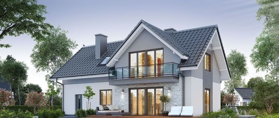 Nowoczesny dom w stanie surowym zamkniętym, 140 m², garaż Malawa  140m2 Foto 1