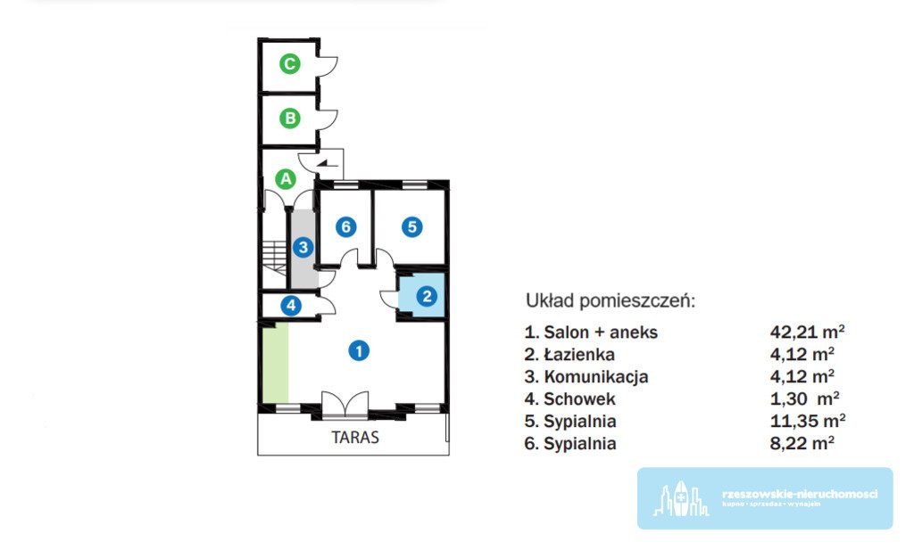 Mieszkanie trzypokojowe na sprzedaż Rzeszów, al. gen. Władysława Sikorskiego  71m2 Foto 7