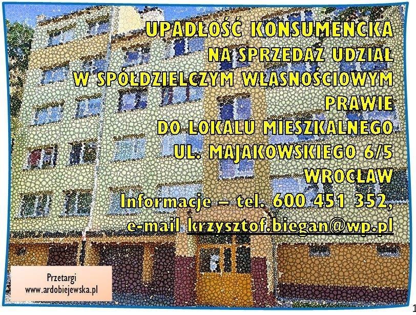 Mieszkanie trzypokojowe na sprzedaż Wrocław, Włodzimierza Majakowskiego  52m2 Foto 1