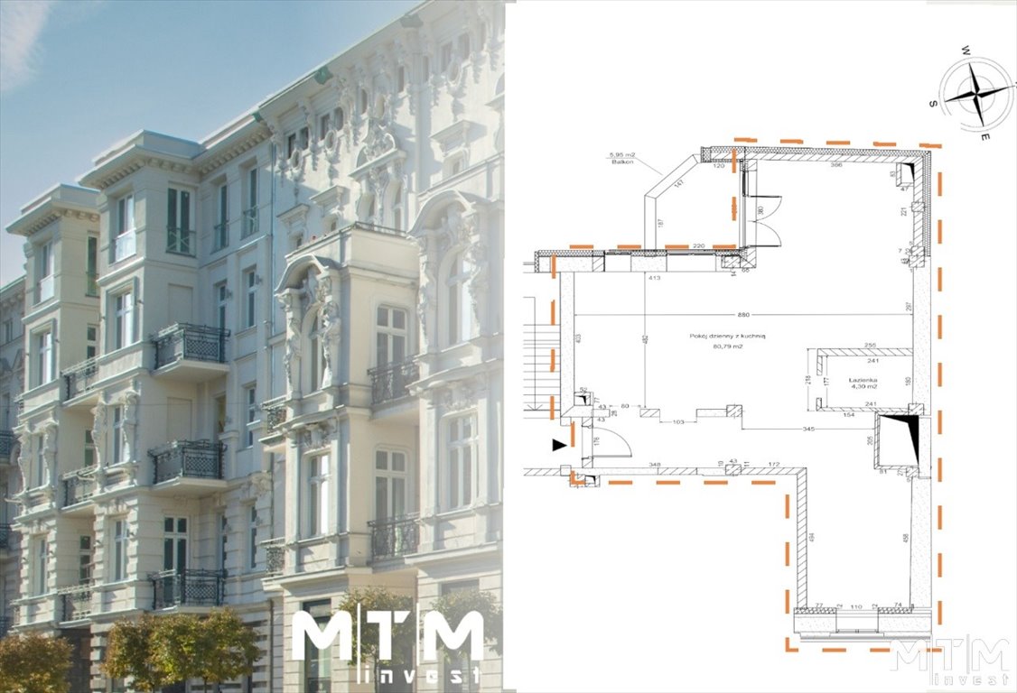 Mieszkanie trzypokojowe na sprzedaż Szczecin, Centrum  91m2 Foto 1