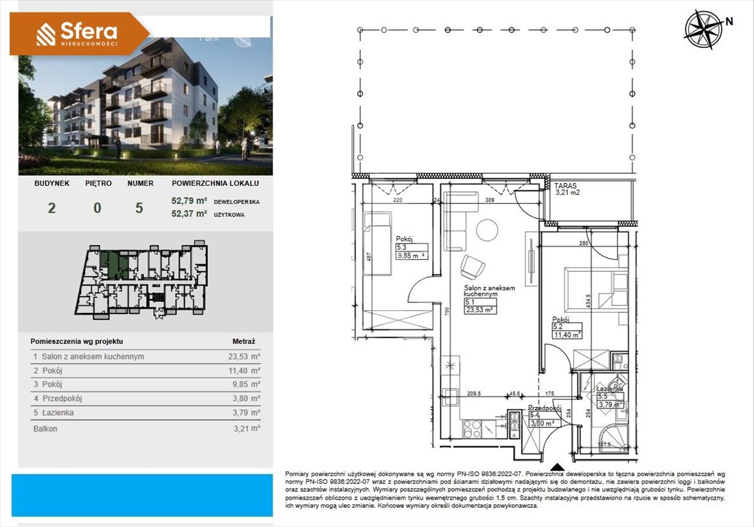 Mieszkanie trzypokojowe na sprzedaż Bydgoszcz, Szwederowo  52m2 Foto 7