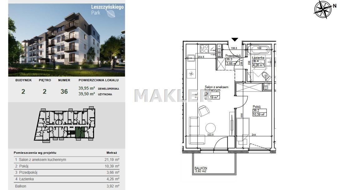 Mieszkanie dwupokojowe na sprzedaż Bydgoszcz, Szwederowo  40m2 Foto 6