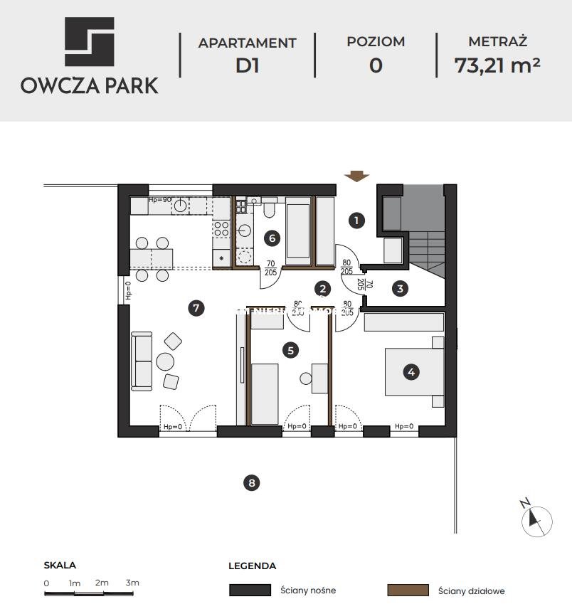 Mieszkanie trzypokojowe na sprzedaż Kwidzyn  73m2 Foto 8